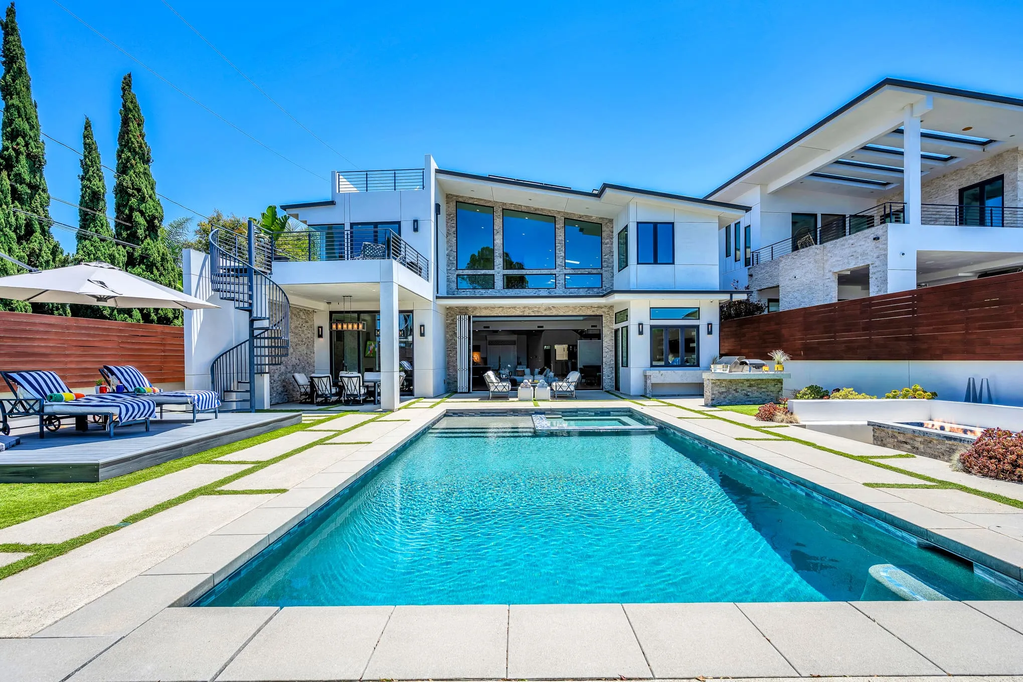 Resort-style pool and backyard