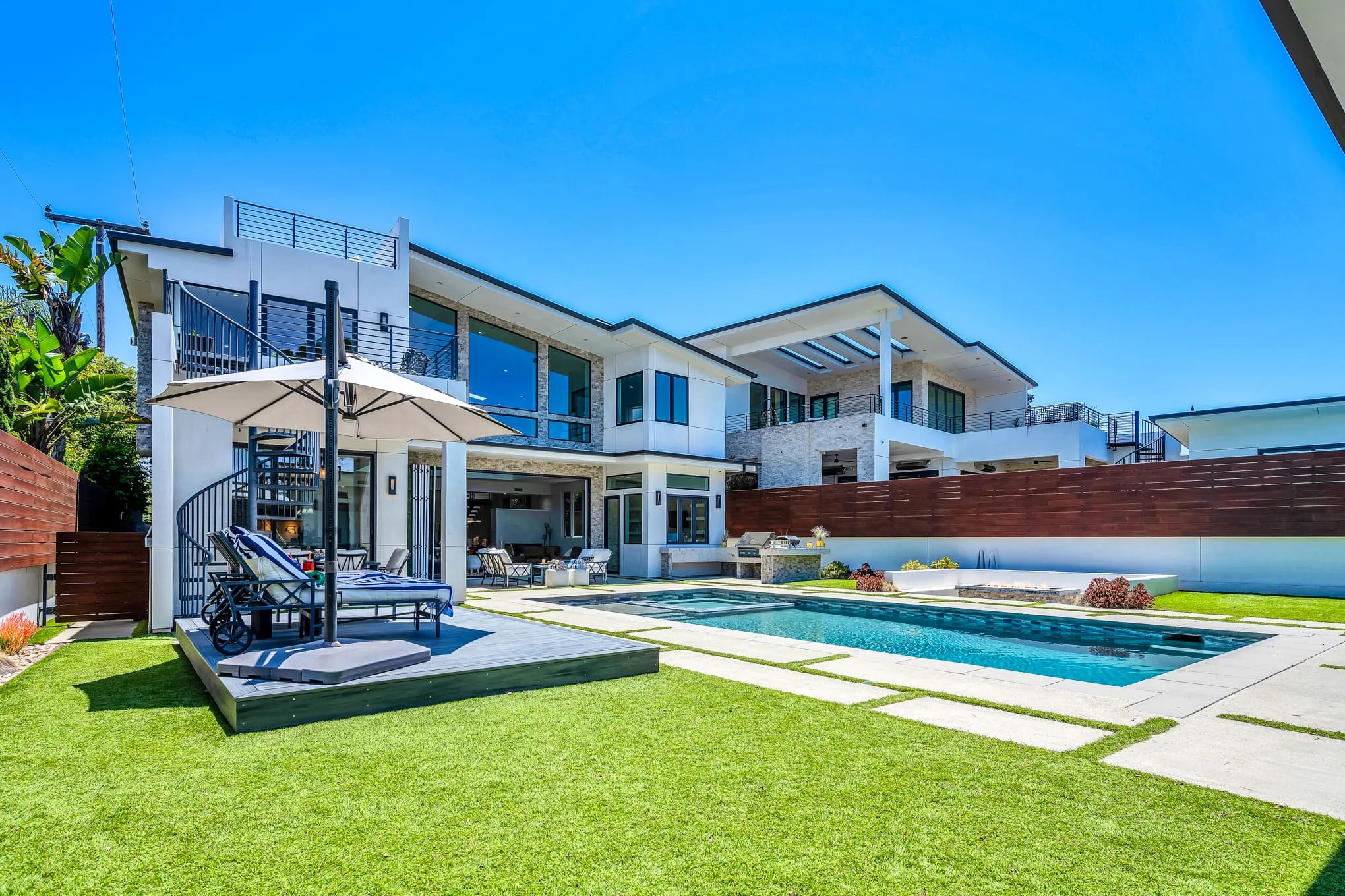 Resort-style pool and backyard