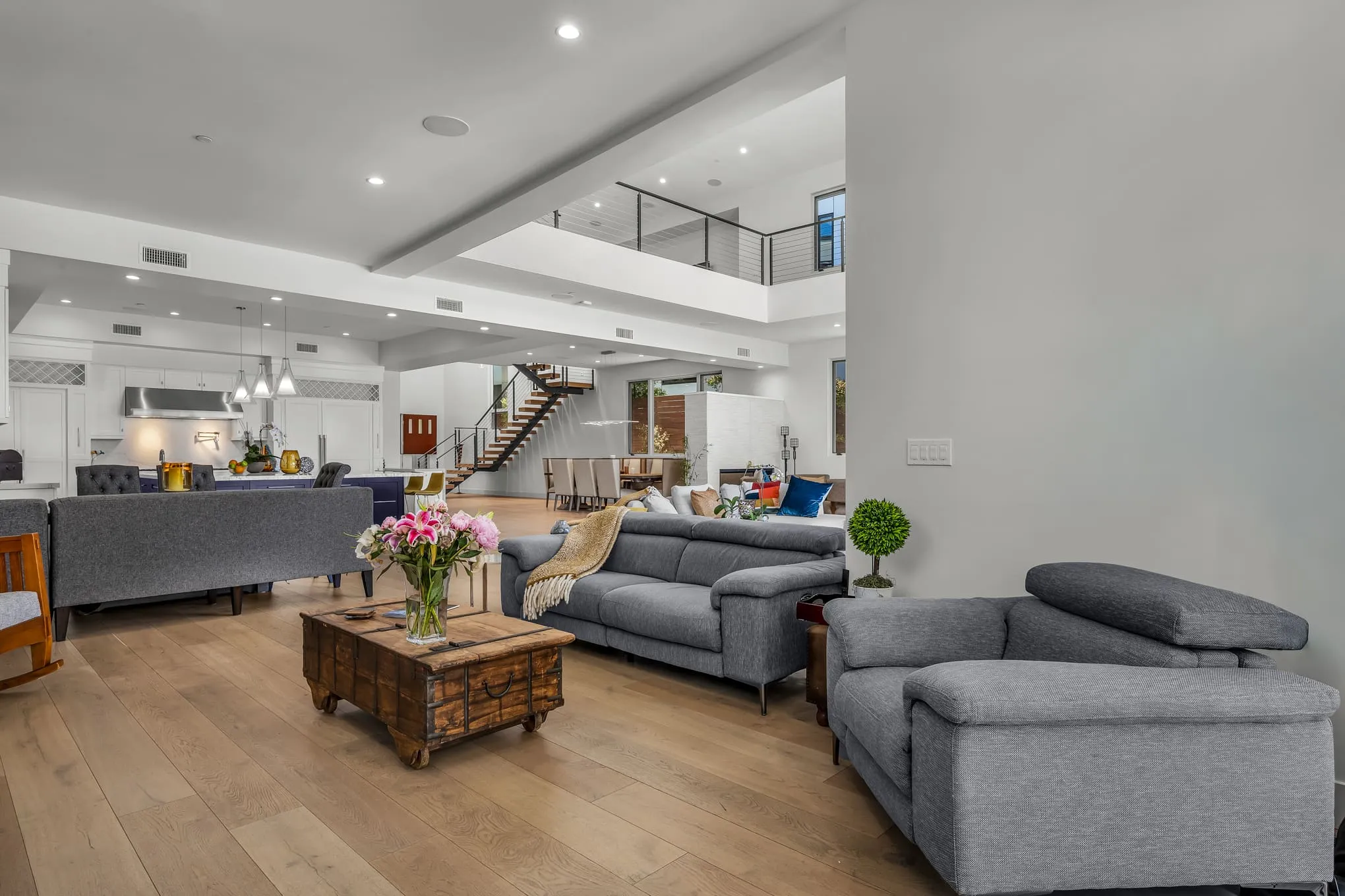 Open-concept great room and living area