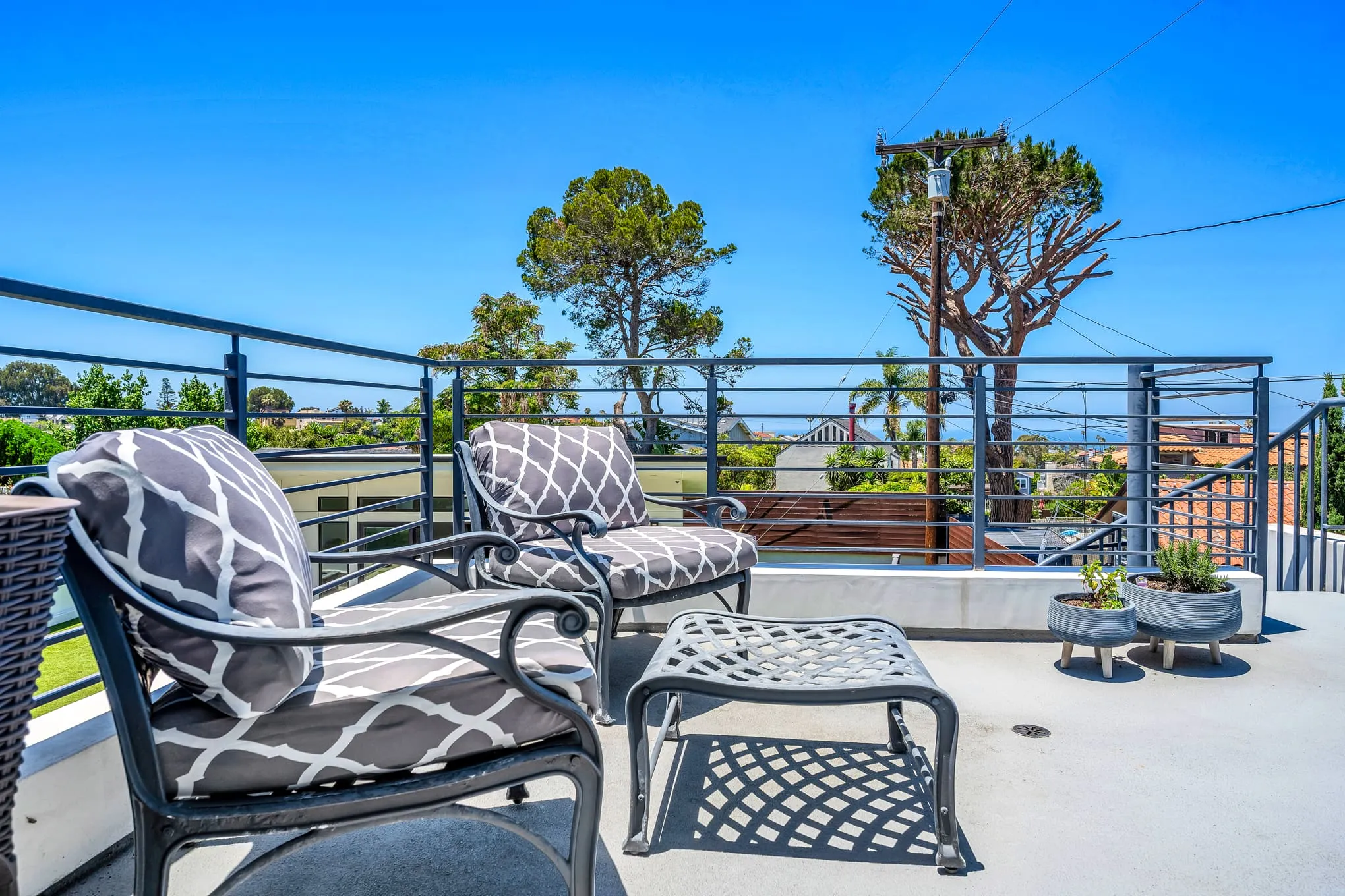 Rooftop deck with lounge seating